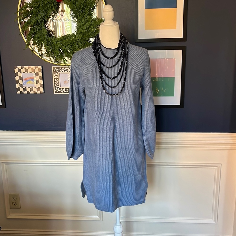 Ann Taylor Gray-Blue Sweater Tunic/Dress